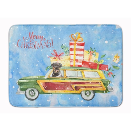 Carolines Treasures Merry Christmas Rottweiler Machine Washable Memory Foam Mat CK2417RUG
